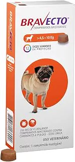 Bravecto® 250mg Antipulgas e Carrapatos para Cães de 4,5 a 10kg – 1 Comprimido Mastigável