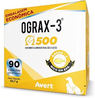Ograx-3 500 Suplemento para Cães e Gatos 90 Cápsulas 65,7g