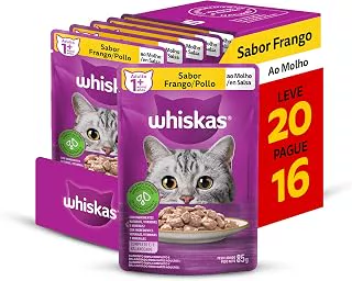 Pack Ração Úmida Whiskas Sachê Frango ao Molho para Gatos Adultos - Leve 20 Pague 16