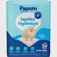 Tapete Higiênico Papum 60x55cm para Cães de Pequeno Porte - 50 Unidades