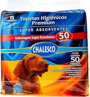 Chalesco Tapete Higiênico Premium para Cães 90 x 60 cm – Super Absorção, Controle de Odores e Base Antivazamento | 50 Unidades