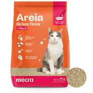 Areia Sanitária Meau Grãos Finos Perfume Floral para Gatos - 4Kg