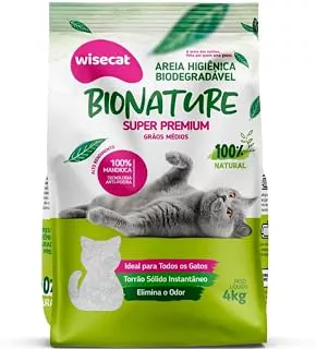 Bionature Areia Higiênica para Gatos Biodegradável Wisecat 4kg